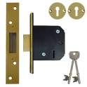 WILLENHALL LOCKS M1 5 Lever Deadlock - 75mm PB KD Boxed