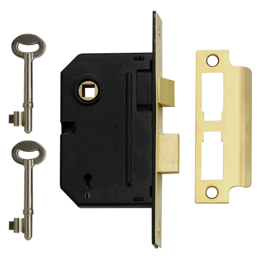 YALE PM320 3 Lever Sashlock - 64mm PB KD Bagged