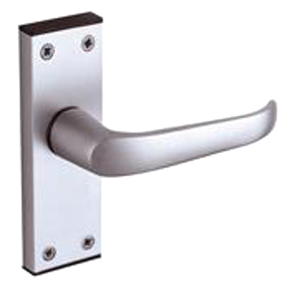UNION 366 Ambassador Plate Mounted Lever Furniture Formerly Wellington - Anodised Silver Short Lever Latch