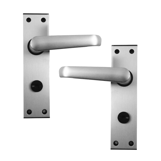 UNION 366 Ambassador Plate Mounted Lever Furniture Formerly Wellington - Anodised Silver Bathroom