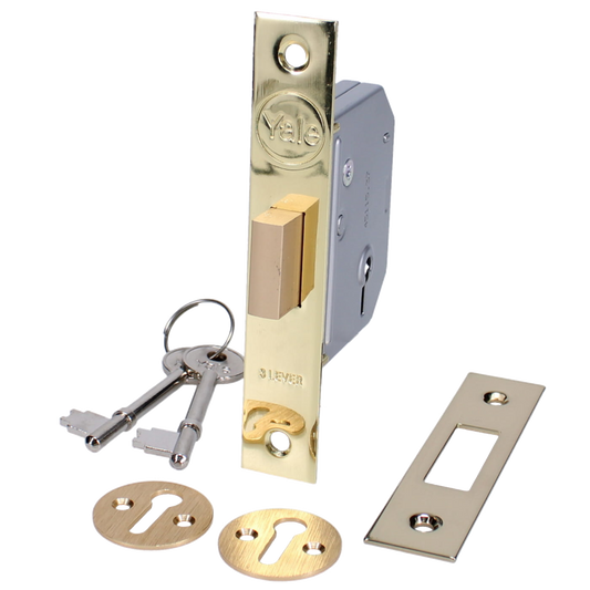 YALE PM322 3 Lever Deadlock - 64mm PB KD