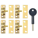YALE 8K118 Casement Window Lock - 4 Pack - PB 4 Locks + 1 Key Visi