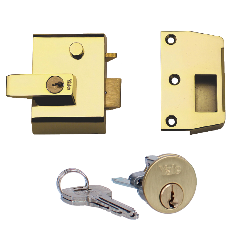 YALE No.1 & No.2 Auto Deadlocking Nightlatch - 40mm BLUX / PB Boxed (P2)