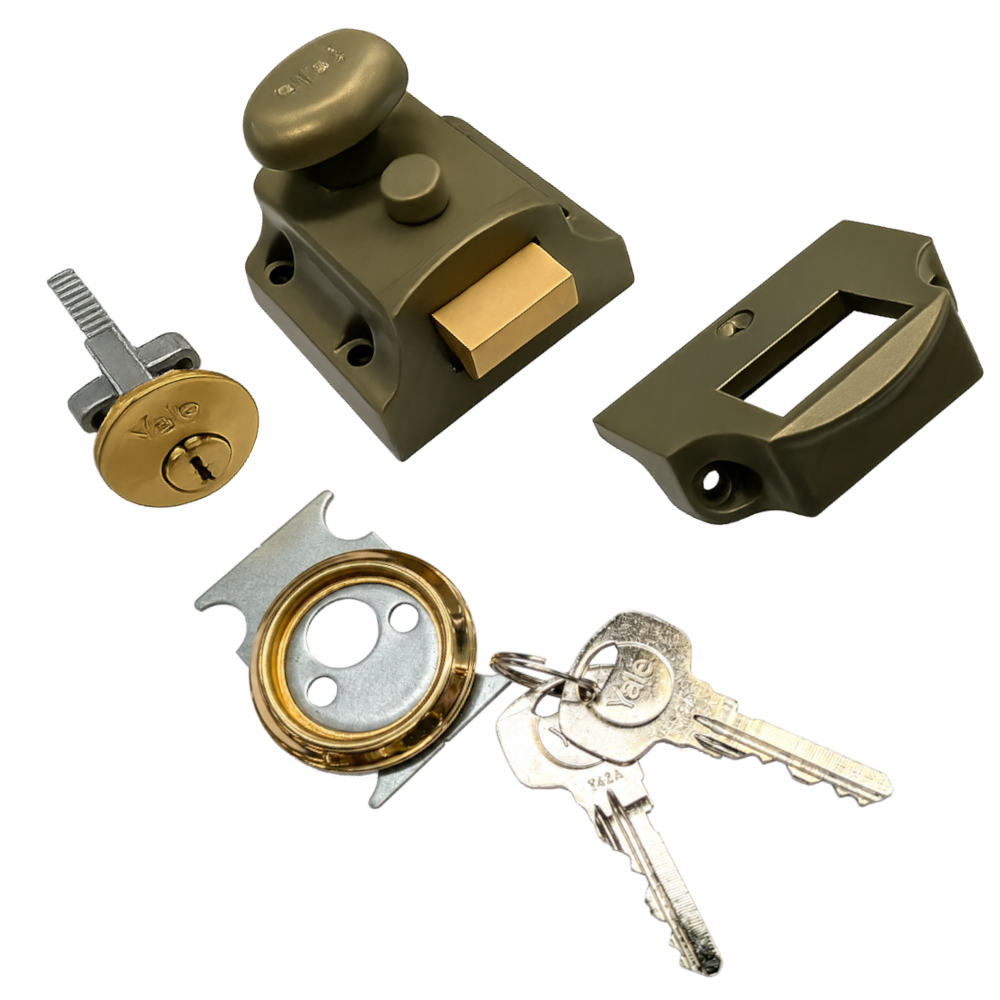 YALE 723 Deadlocking Traditional Nightlatch - 40mm GRN with PB Cylinder Boxed