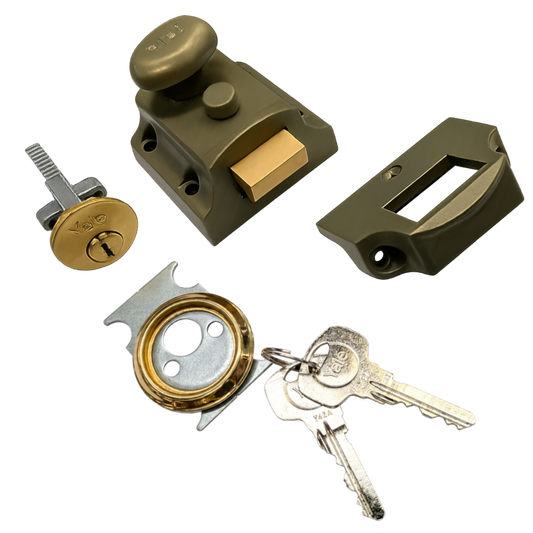 YALE 723 Deadlocking Traditional Nightlatch - 40mm GRN with PB Cylinder Boxed