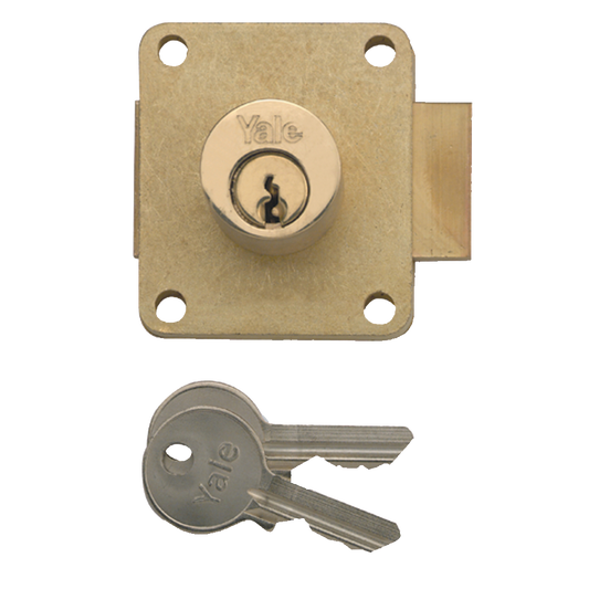 YALE 076 Cylinder Straight Cupboard Lock - 22mm PB KD Bagged
