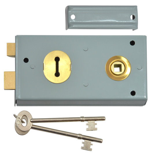 YALE 401 2 Lever Double Handed Rimlock - GREY Visi