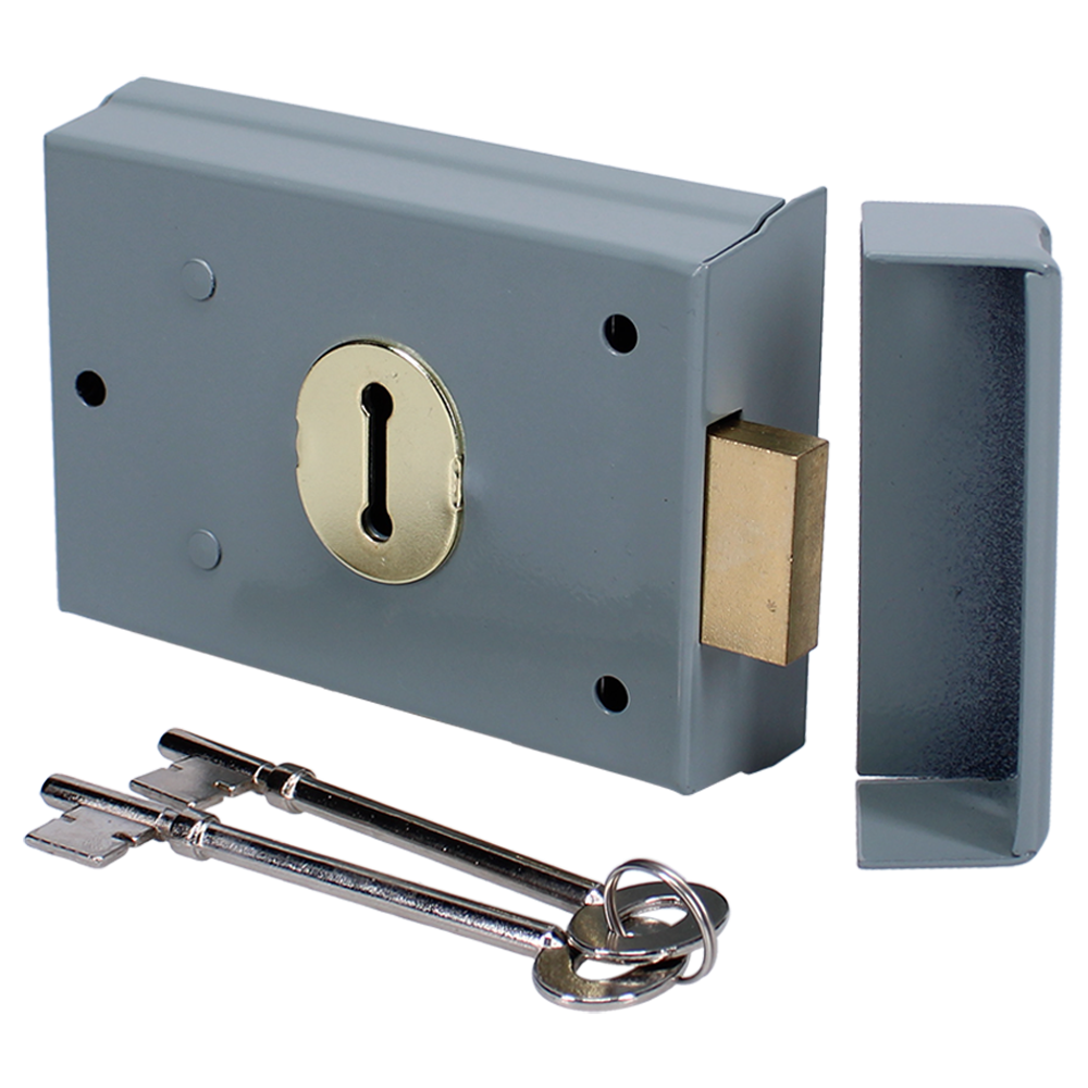 YALE 402 2 Lever Rim Deadlock - GREY Visi