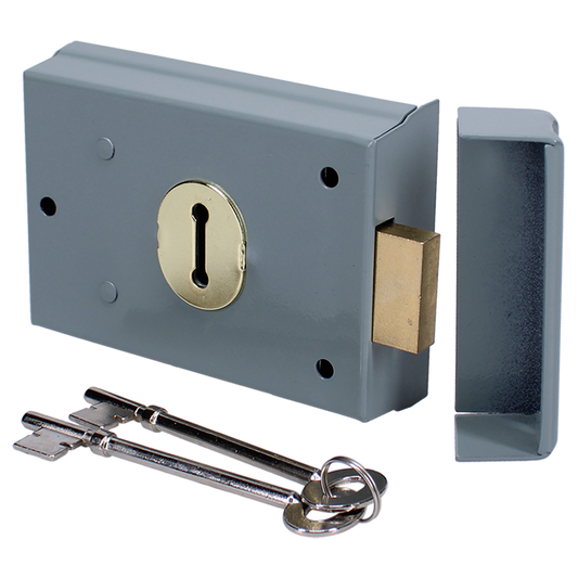 YALE 402 2 Lever Rim Deadlock - GREY Visi