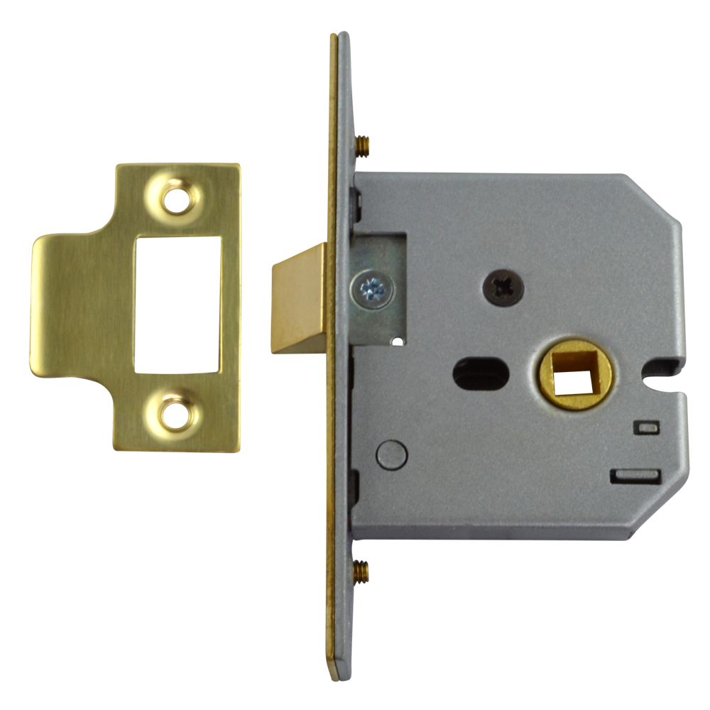 UNION 2677 Mortice Latch - 64mm PB Bagged