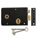 UNION 1439 3 Lever Double Handed Rimlock - 152mm BLK LH Boxed
