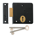 UNION 1139 3 Lever Rim Deadlock - 102mm BLK RH