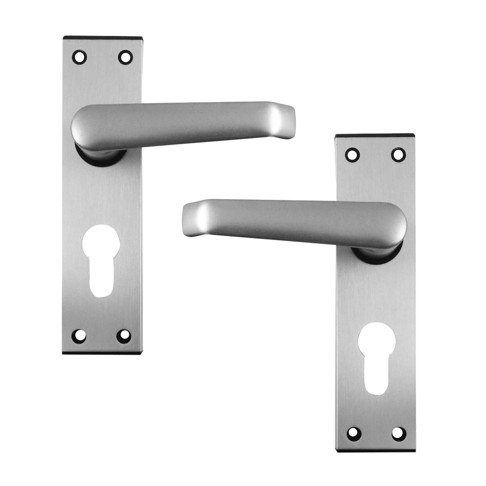 UNION 366 Ambassador Plate Mounted Lever Furniture Formerly Wellington - Anodised Silver Euro Lever Lock