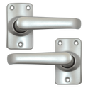 UNION 680 Martin Plate Mounted Lever Furniture - Anodised Silver Short Lever Latch
