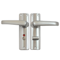 UNION 680 Martin Plate Mounted Lever Furniture - Anodised Silver bathroom RH