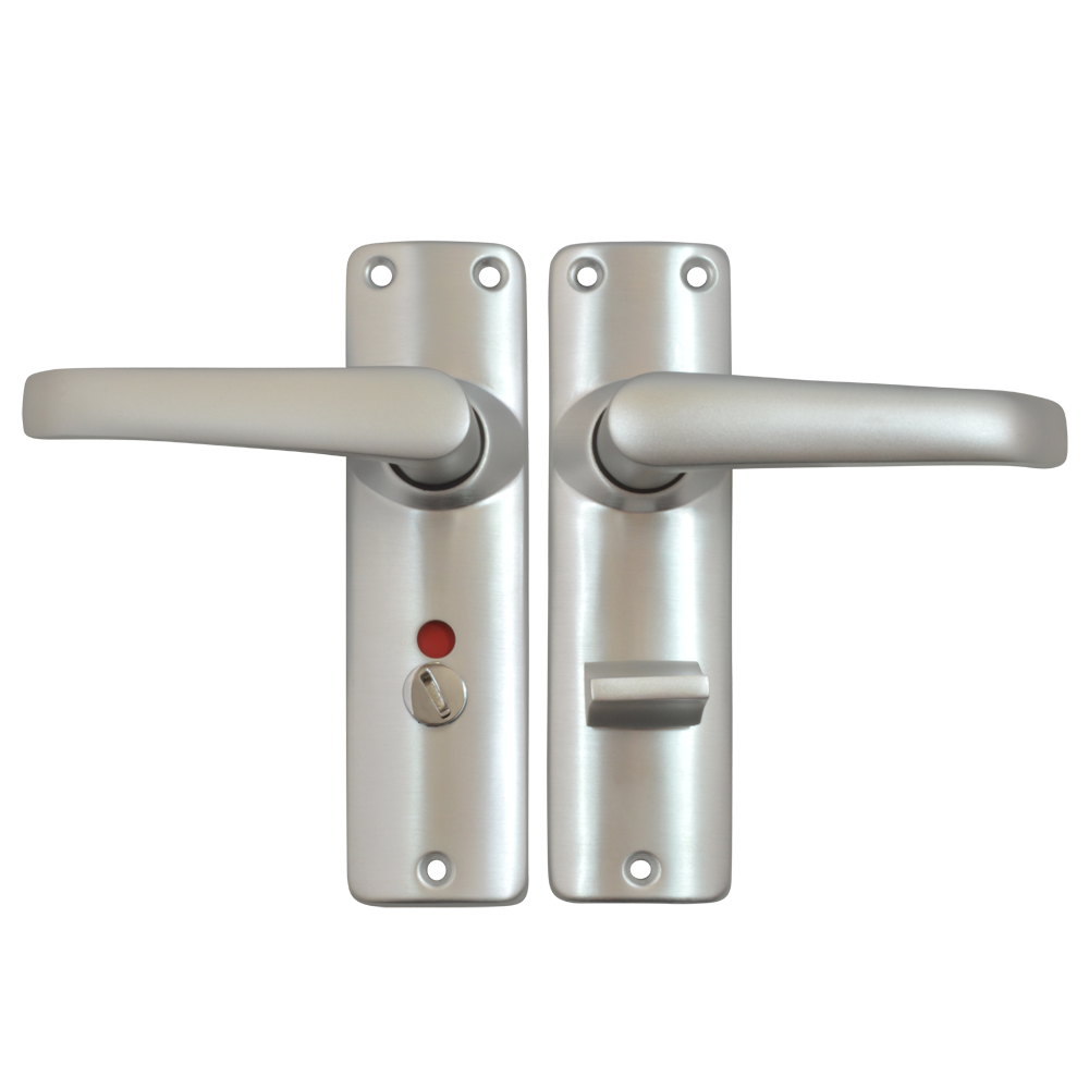 UNION 680 Martin Plate Mounted Lever Furniture - Anodised Silver bathroom RH