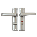 UNION 680 Martin Plate Mounted Lever Furniture - Anodised Silver Bathroom LH