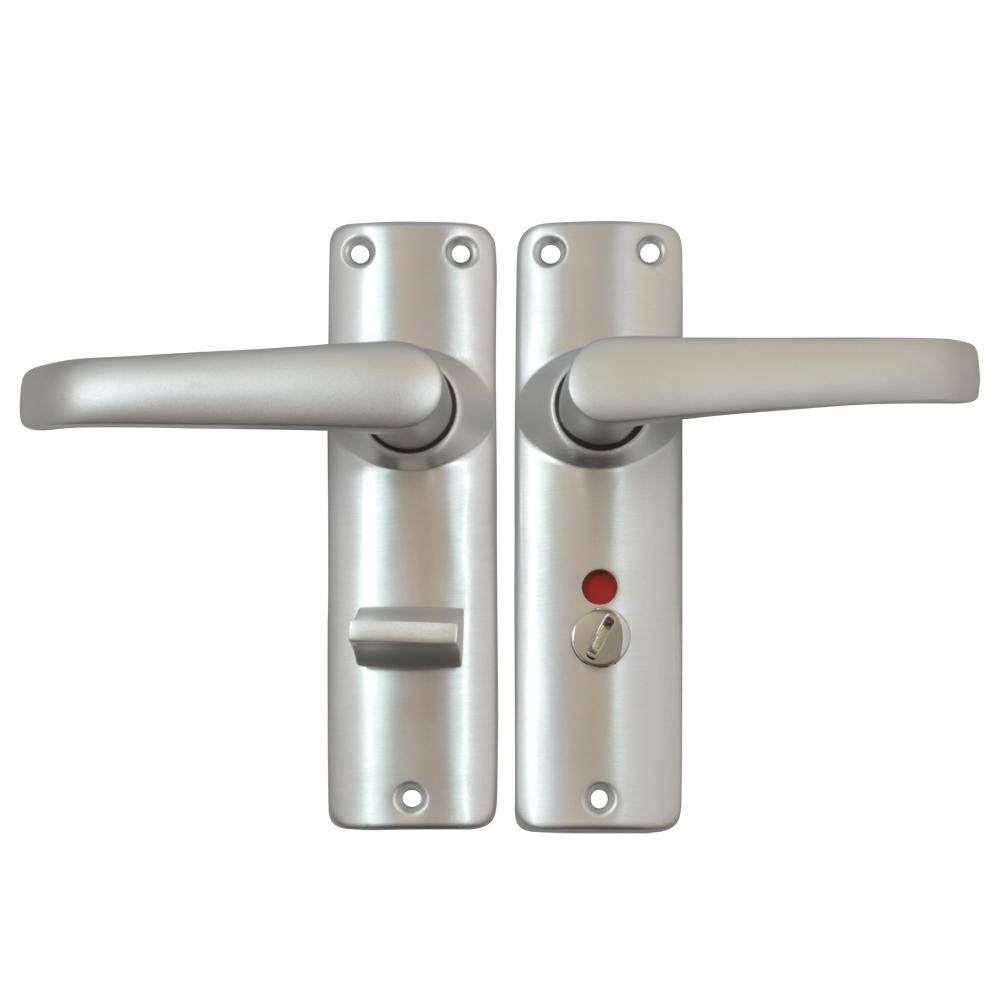 UNION 680 Martin Plate Mounted Lever Furniture - Anodised Silver Bathroom LH