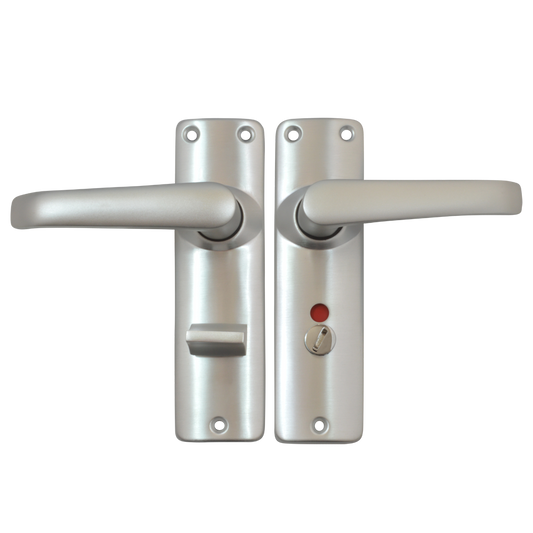 UNION 680 Martin Plate Mounted Lever Furniture - Anodised Silver Bathroom LH