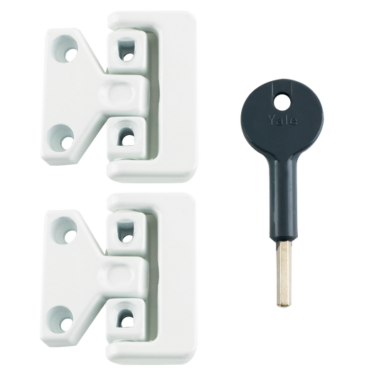 YALE 8K106 Window Swing Lock - WH 2 Locks + 1 Key Visi