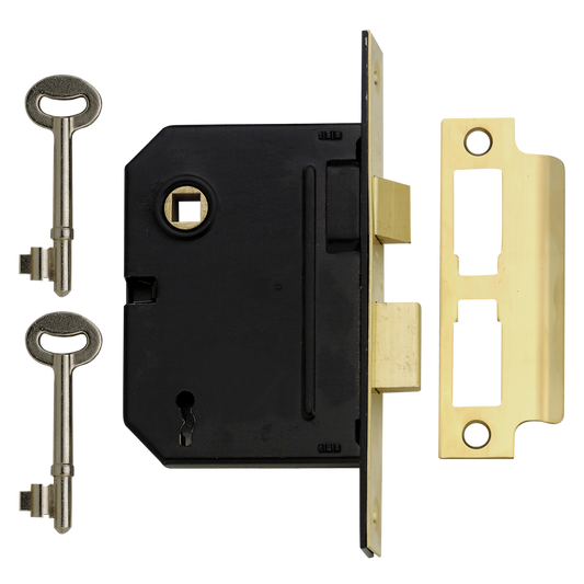 YALE PM320 3 Lever Sashlock - 76mm PB KD Bagged