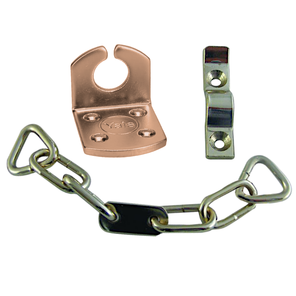 YALE WS6 Door Chain - Brass Visi