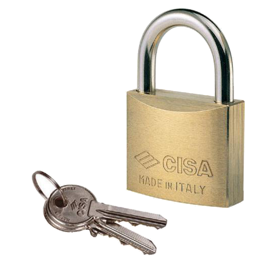 CISA 22010 KA Open Shackle Brass Padlock - 30mm KA `GA0200` Boxed