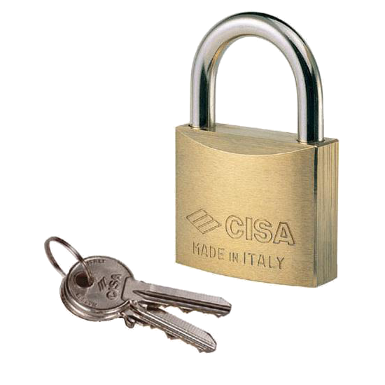 CISA 22010 KA Open Shackle Brass Padlock - 30mm KA `GA0386` Boxed