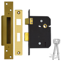WILLENHALL LOCKS M5 5 Lever Sashlock - 75mm PB KD Boxed