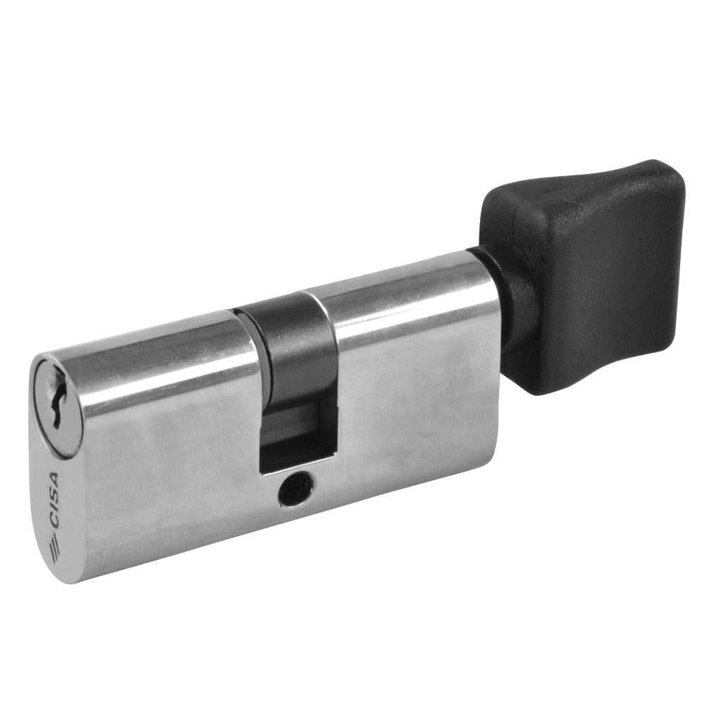 CISA C2000 Small Oval Key & Turn Cylinder - 55mm 27.5/T27.5 (22.5/10/T22.5) KD NP