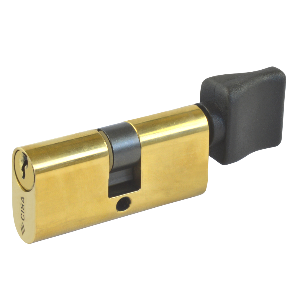 CISA C2000 Small Oval Key & Turn Cylinder - 55mm 27.5/T27.5 (22.5/10/T22.5) KD PB