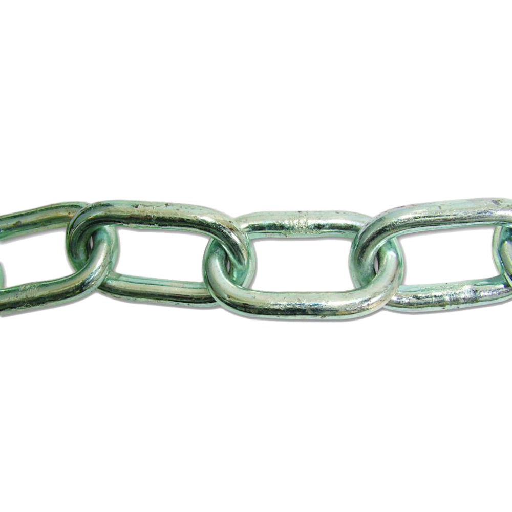 ENGLISH CHAIN Zinc Plated Welded Steel Chain - 15m Chain - 6.5mm Link Diameter - ZP