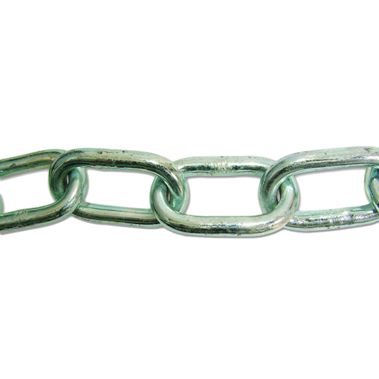 ENGLISH CHAIN Zinc Plated Welded Steel Chain - 15m Chain - 6.5mm Link Diameter - ZP
