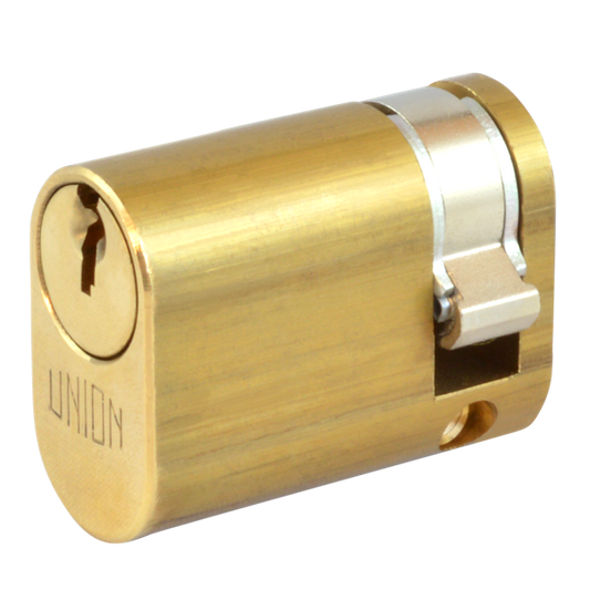 UNION 2x8 Oval Half Cylinder To Suit 2332 Oval Profile Nightlatches - 40mm (30/10) MK `HLJG` PB