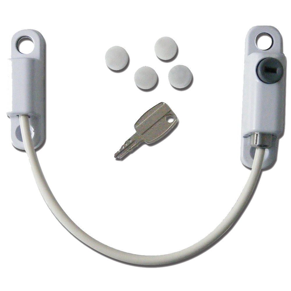 ASEC 150mm Locking Cable Window Restrictor - White
