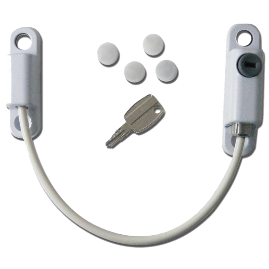 ASEC 150mm Locking Cable Window Restrictor - White