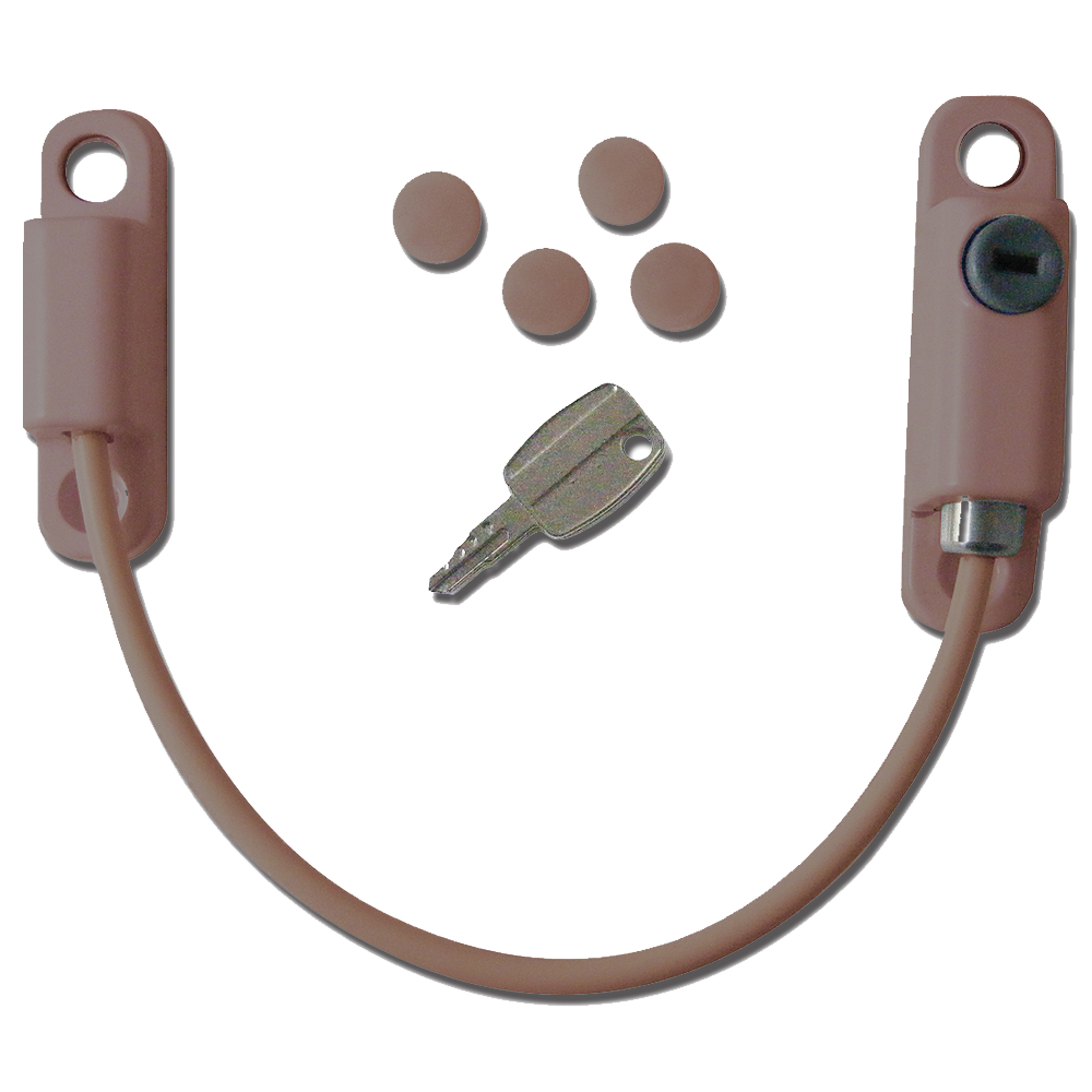 ASEC 150mm Locking Cable Window Restrictor - Brown