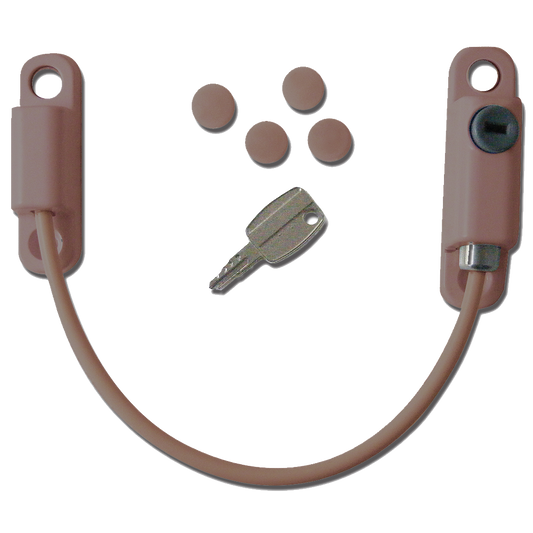 ASEC 150mm Locking Cable Window Restrictor - Brown