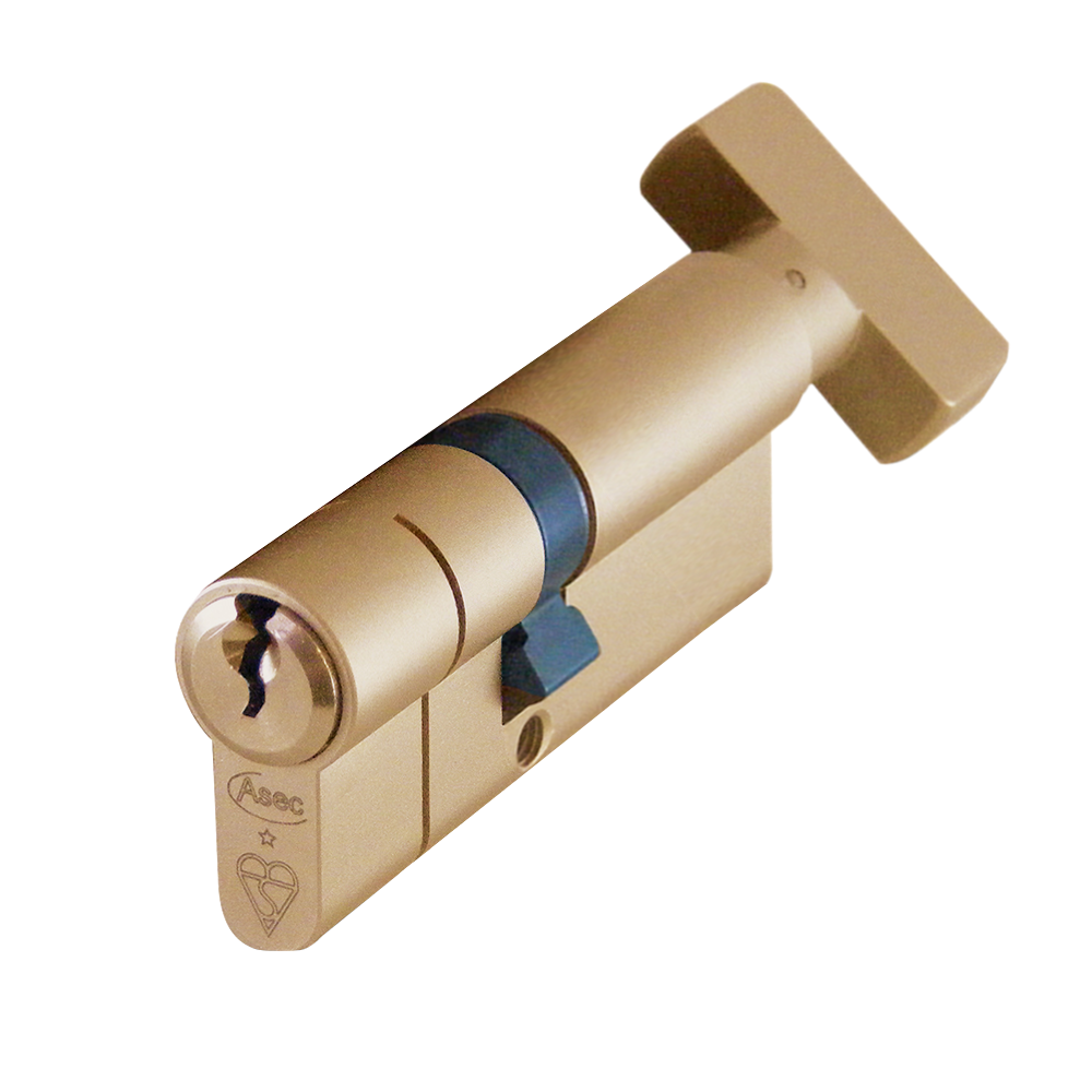 ASEC Kite BS 1 Star Kitemarked Euro Key & Turn Cylinder - 70mm 30/T40 (25/10/T35) KD PB Visi