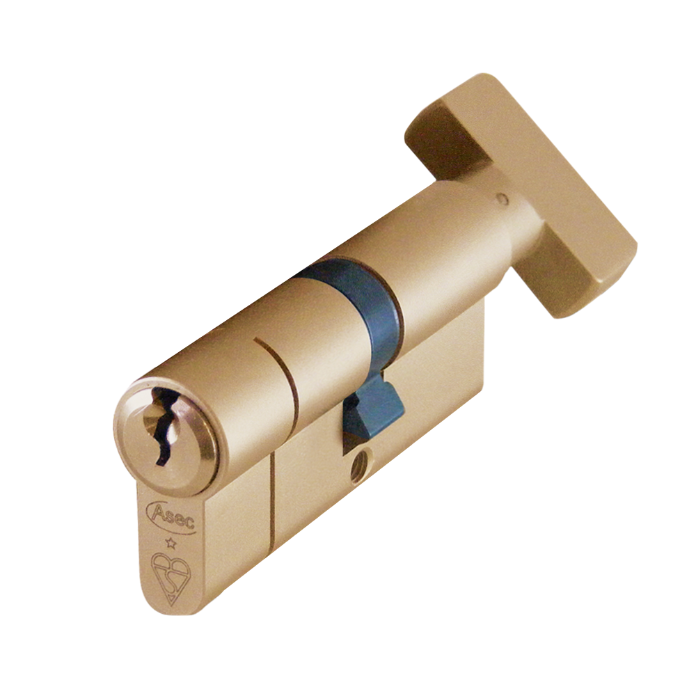 ASEC Kite BS 1 Star Kitemarked Euro Key & Turn Cylinder - 70mm 40/T30 (35/10/T25) KD PB Visi