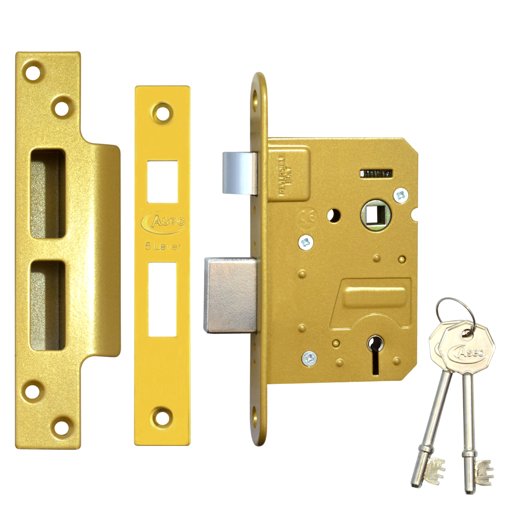 ASEC 5 Lever Sashlock - 76mm PB KD (Boxed)