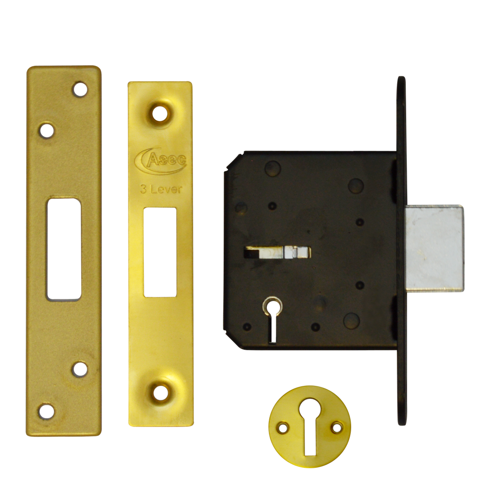ASEC 3 Lever Deadlock - 64mm PB KD Bagged