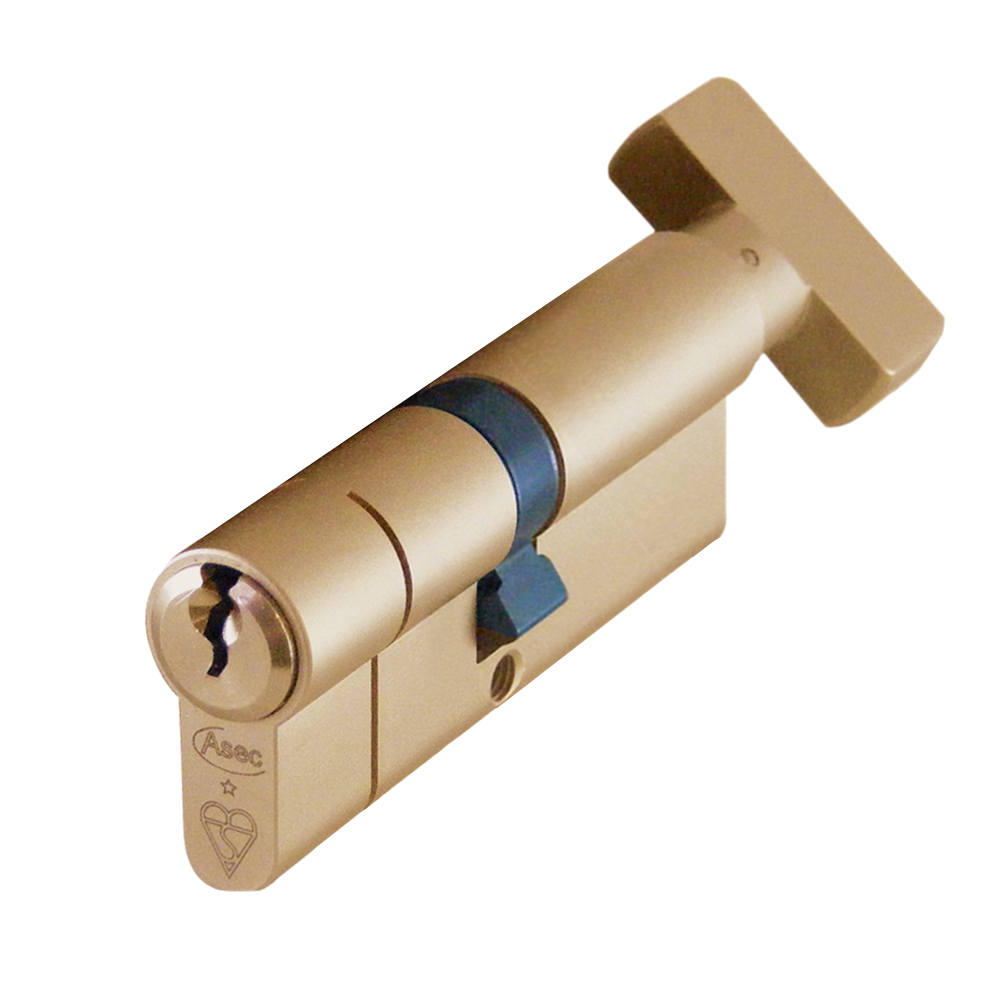 ASEC Kite BS 1 Star Kitemarked Euro Key & Turn Cylinder - 80mm 40/T40 (35/10/T35) KD SB Visi