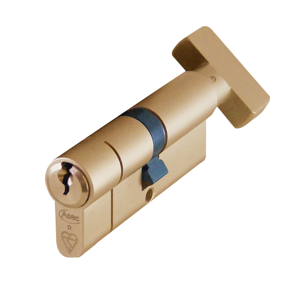ASEC Kite BS 1 Star Kitemarked Euro Key & Turn Cylinder - 75mm 40/T35 (35/10/T30) KD SB Visi