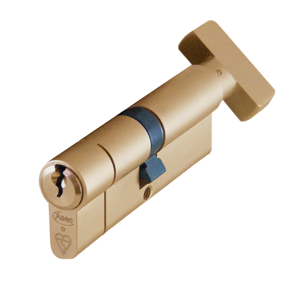 ASEC Kite BS 1 Star Kitemarked Euro Key & Turn Cylinder - 85mm 45/T40 (40/10/T35) KD SB Visi