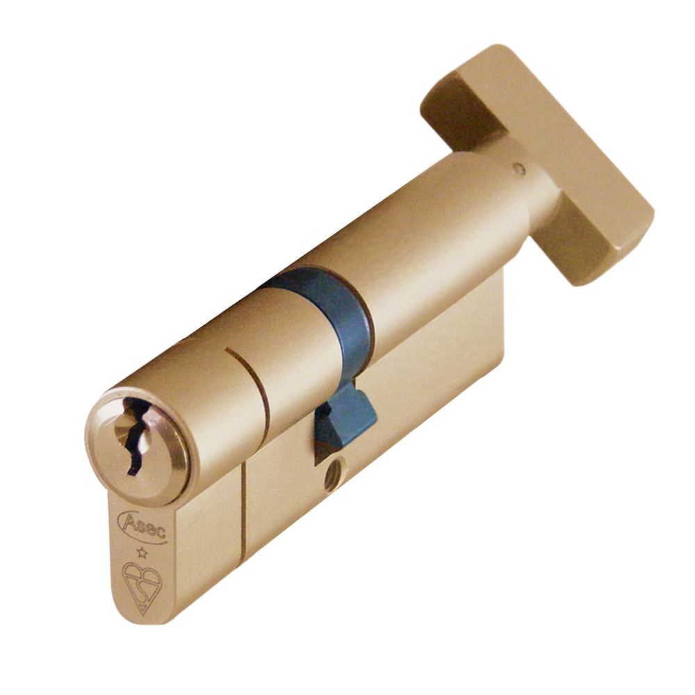 ASEC Kite BS 1 Star Kitemarked Euro Key & Turn Cylinder - 85mm 40/T45 (35/10/T40) KD SB Visi