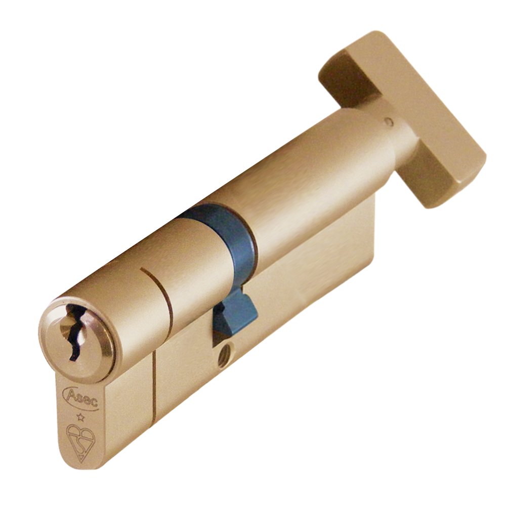 ASEC Kite BS 1 Star Kitemarked Euro Key & Turn Cylinder - 100mm 45/T55 (40/10/T50) KD SB Visi