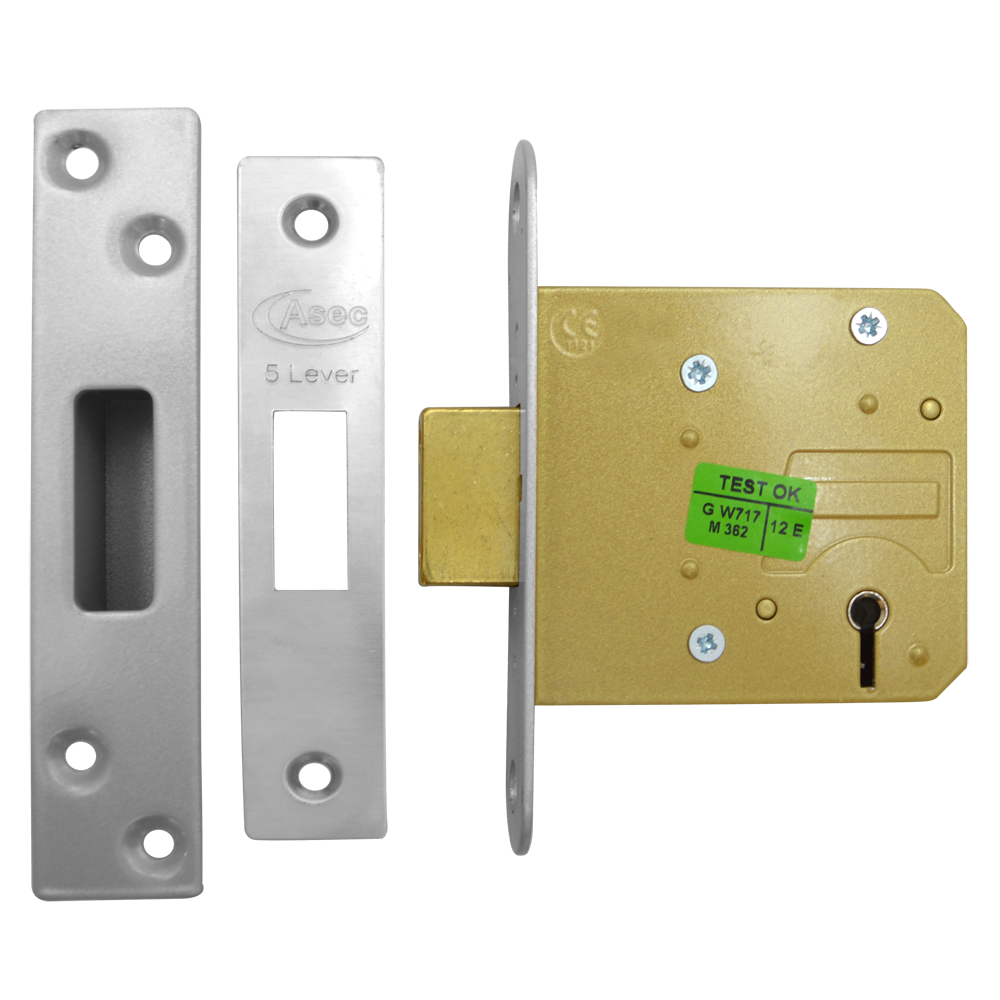 ASEC 5 Lever Deadlock - 76mm SS KD (Boxed)