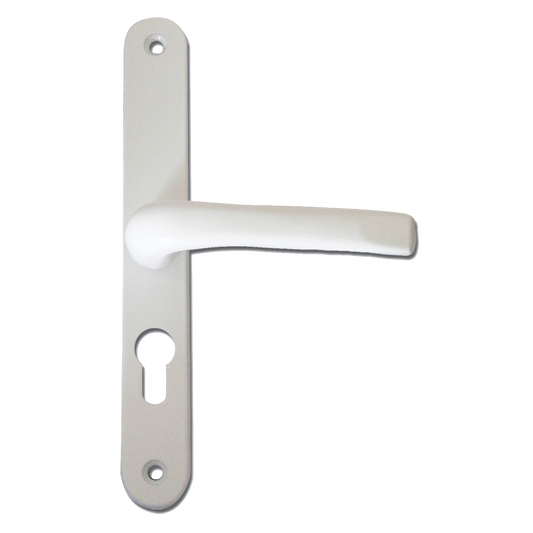 ASEC 70 Lever/Lever UPVC Furniture - 270mm Backplate - White