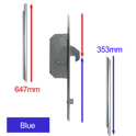 ASEC Modular Repair Lock Locking Point Extensions (UPVC Door) - 2 Hook & 2 Roller - Blue Supplied With Keeps